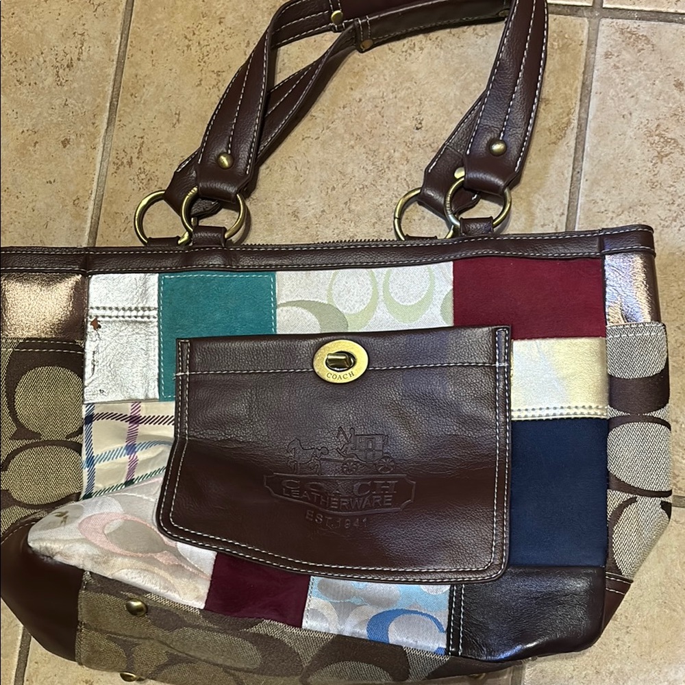 Coach Multicolor Patchwork Tote